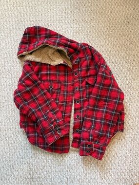 wild fable Beige Sherpa-Lined Plaid Jacket